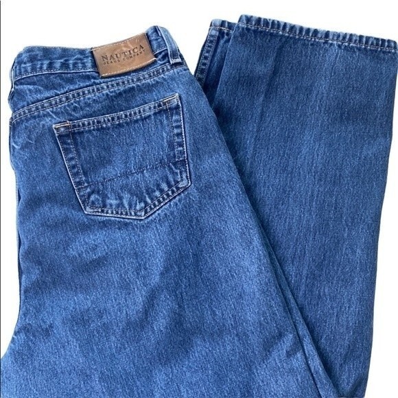 Nautica Classic High Rise Straight Leg Jeans 100% Cotton Rigid Med. Wash Work - Picture 16 of 16